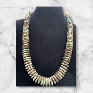Sterling Silver Green Turquoise Necklace — Adjustable Length, Boho Gemstone